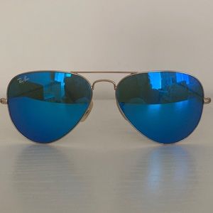 Ray-Ban Aviator Sunglasses with blue lens